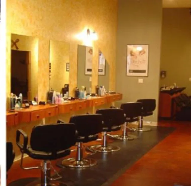Styling stations inside South Cape Village Hair & Spa